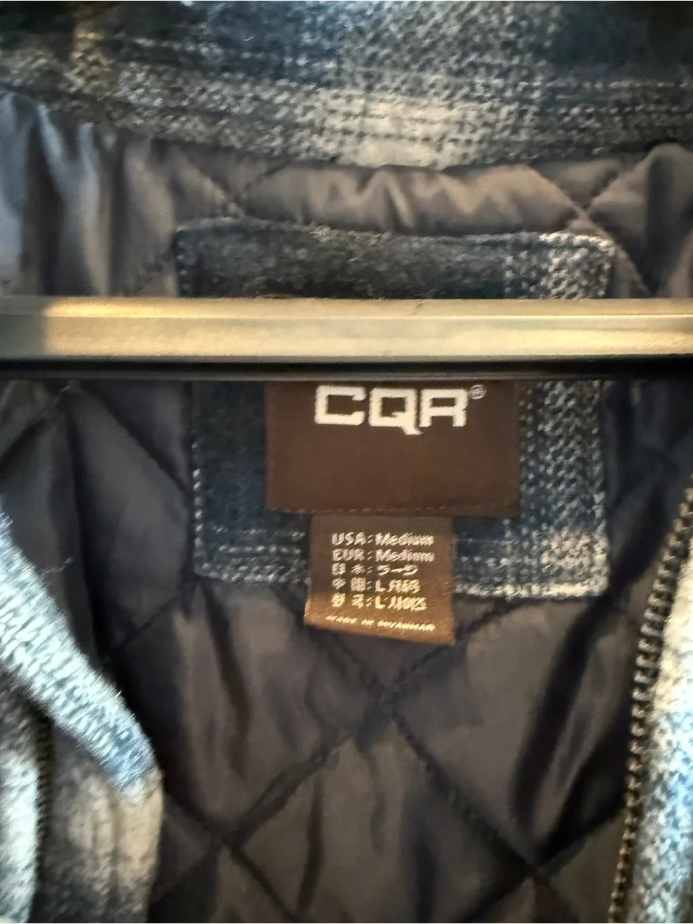 Blue Plaid Quilted-Lined Jacket